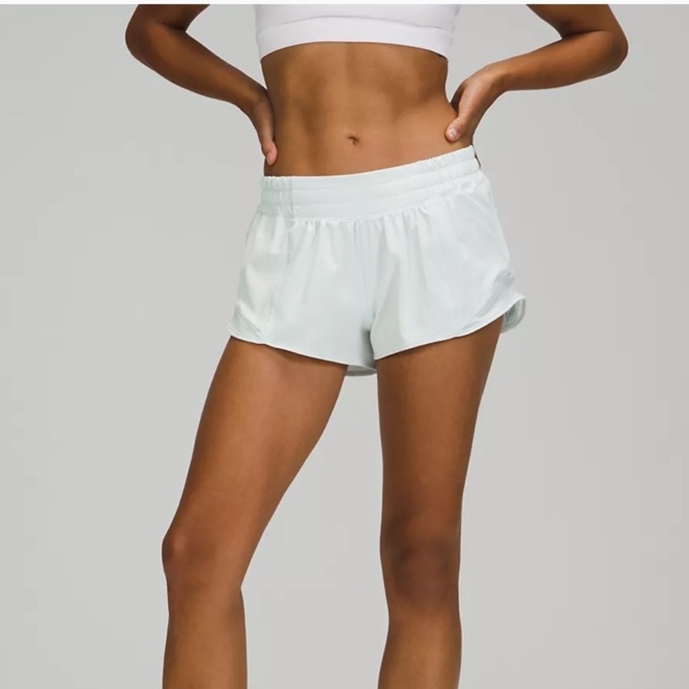 White Lululemon hotty hot shorts